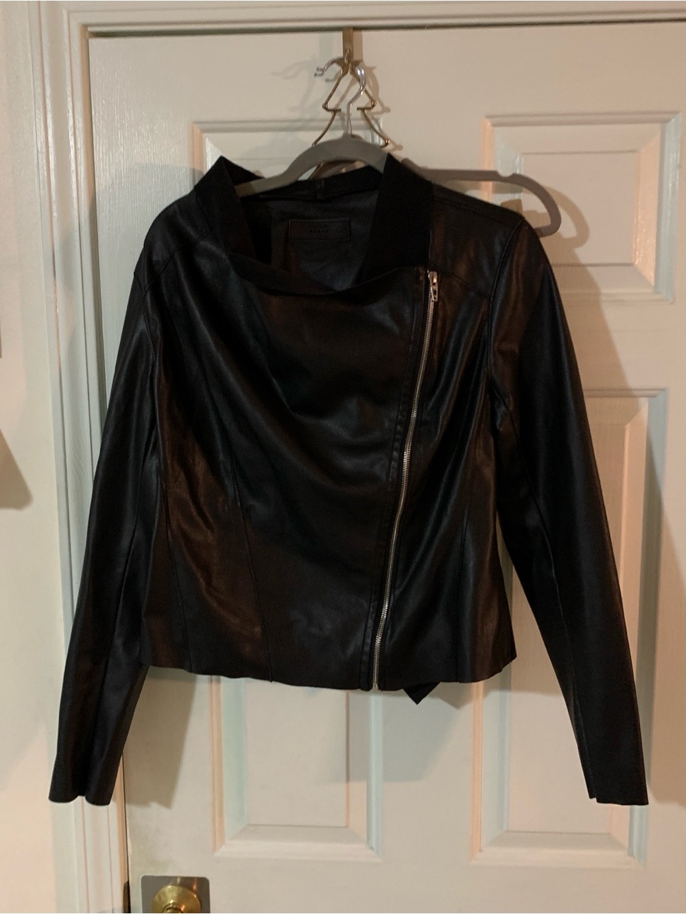 BlankNYC Women’s Black Faux Leather Asymmetrical Zip Jacket - Picture 2 of 7